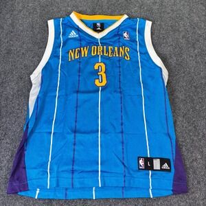 Adidas New Orleans Hornets Chris Paul 3 Jersey Youth L Blue NBA Pinstripe Vtg